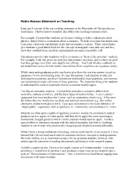 Robin Hanson Statement on Teaching