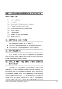 Setting Unit-15Assam and Freedom Struggle-II.Pmd