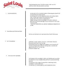Song-Writing Admissions Test (To Be Taken in the Case of a Positive Result in the Pre-Selection Process) 1. Instrumental Exams A