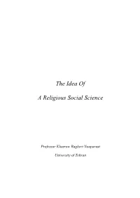 The Idea of a Religious Social Science