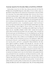 Transcript: Speech by Prof. Devendra Mishra on the RS Day of Rmsoee