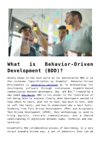 What Is Behavior-Driven Development (BDD)?