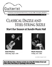 Classical Dazzle and Steel-String Sizzle Start Our Season at Sundin Music Hall