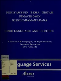Cree Language and Culture