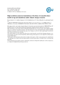 High Resolution Numerical Simulations at the Reno Rivermouth (Italy): Model Set up and Simulations Under Climate Change Scenarios
