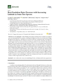 Root Exudation Rates Decrease with Increasing Latitude in Some Tree Species