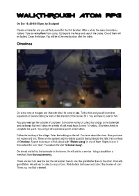 Walkthrough Atom RPG