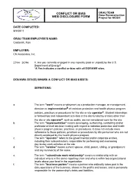Conflict Or Bias Web Disclosure Form