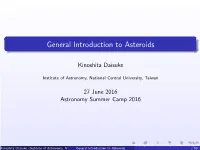 General Introduction to Asteroids