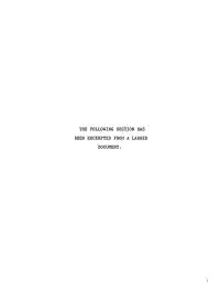The Following Section Has ! Been Excerpted from A