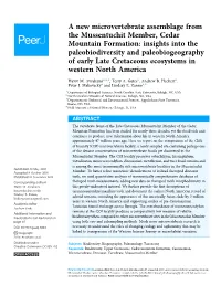 A New Microvertebrate Assemblage from the Mussentuchit
