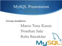 Mysql Presentation
