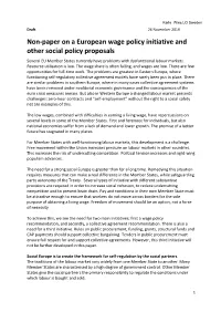 Non-Paper on a European Wage Policy Initiative and Other Social Policy Proposals Several EU Member States Currently Have Problems with Dysfunctional Labour Markets
