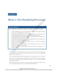 What Is Test Reliability/Precision?