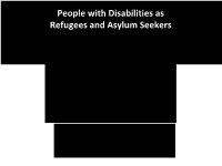 Working with Persons with Disabilities in Forced Displacement