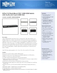 8-Port 1U Rack-Mount DVI / USB KVM Switch with Audio and 2