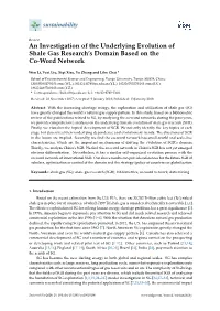 An Investigation of the Underlying Evolution of Shale Gas Research's Domain Based on the Co-Word Network