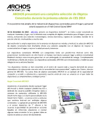 ARCHOS Unveils Complete Selection of Connected Objects During CES 2014