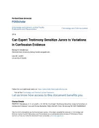 Can Expert Testimony Sensitize Jurors to Variations in Confession Evidence