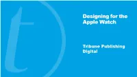 Designing for the Apple Watch
