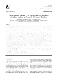 Forest Structure, Diversity and Regeneration Potential Along Altitudinal Gradient in Dhanaulti of Garhwal Himalaya