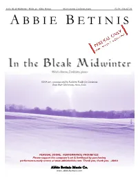 In the Bleak Midwinter / Holst, Arr