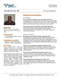 Joe Radniecki, PE Project Manager