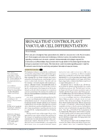 Signals That Control Plant Vascular Cell Differentiation