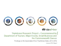 Tripadvisor Research Project – Commissioned by Department Of