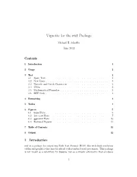 Vignette for the Rtf Package