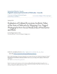 Evaluation of Cultural Ecosystem Aesthetic Value of the State Of