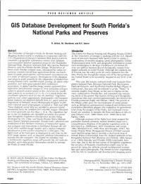 GIS Database Development for South Florida's National Parks And