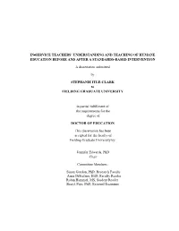 In-Service Teachers' Understanding And