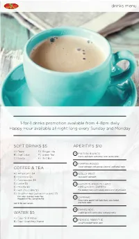Mel's Place Drinks Menu.Pdf