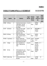 SCHEDULE of PLANNING APPEALS As at 31 DECEMBER 2007 (Q1, Q2 & Q3 07/08)