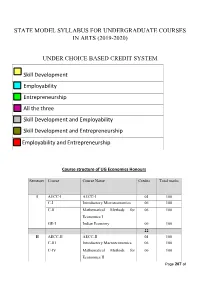 State Model Syllabus for Undergraduate Courses in Arts (2019-2020)