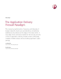 The Application Delivery Firewall Paradigm | F5 White Paper