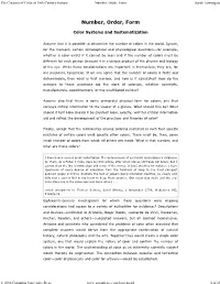 The Creation of Color in Eighteenth-Century Europe: Number, O