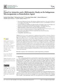 Diesel in Antarctica and a Bibliometric Study on Its Indigenous Microorganisms As Remediation Agent