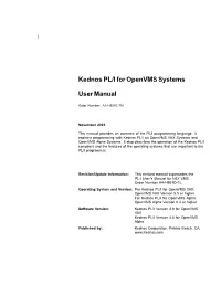 Kednos PL/I for Openvms Systems User Manual