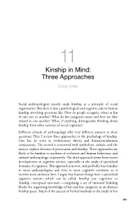 Kinship in Mind: Three Approaches Doug Jones