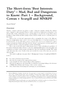 Mad, Bad and Dangerous to Know: Part 1 – Background, Cowan V Scargill and MNRPF