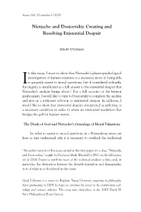 Nietzsche and Dostoevsky: Creating and Resolving Existential Despair