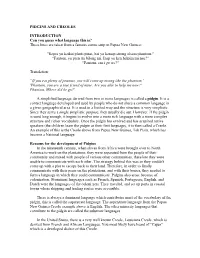 PIDGINS and CREOLES Example