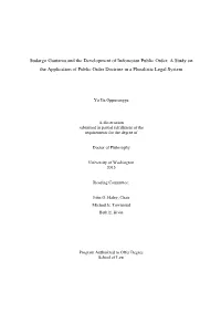 Sudargo Gautama and the Development of Indonesian Public Order: a Study on the Application of Public Order Doctrine in a Pluralistic Legal System