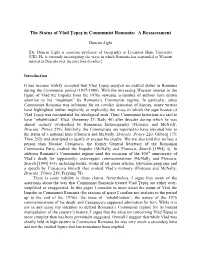The Status of Vlad Ţepeş in Communist Romania: a Reassessment