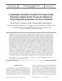 Community Structure of Under-Ice Fauna in the Eurasian Central Arctic Ocean in Relation to Environmental Properties of Sea-Ice Habitats
