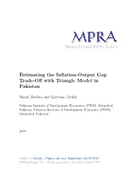 Estimating the Inflation-Output Gap Trade-Off with Triangle Model In