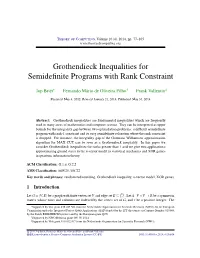 Grothendieck Inequalities for Semidefinite Programs with Rank Constraint
