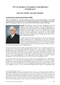 Interview with Dr. Alexander Rondeli ∗